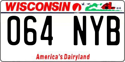 WI license plate 064NYB