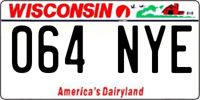 WI license plate 064NYE