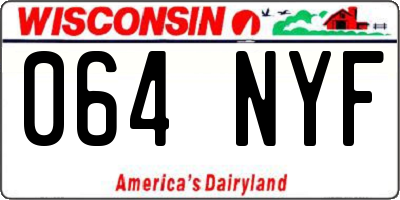 WI license plate 064NYF