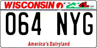 WI license plate 064NYG
