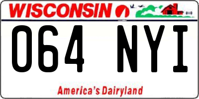 WI license plate 064NYI