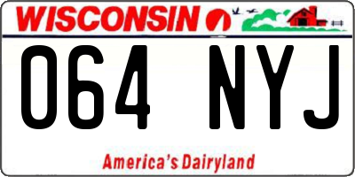 WI license plate 064NYJ