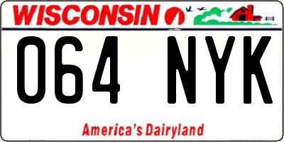 WI license plate 064NYK