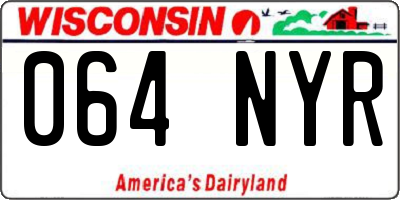 WI license plate 064NYR
