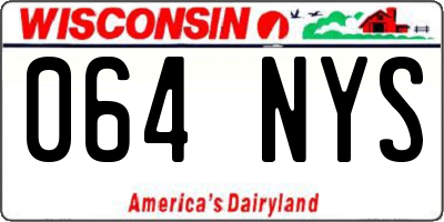 WI license plate 064NYS