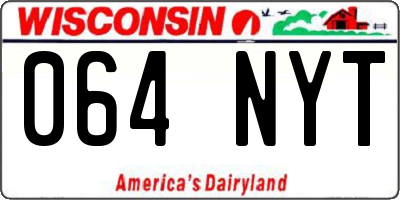 WI license plate 064NYT