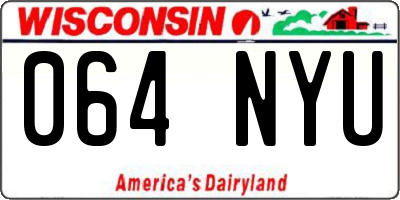 WI license plate 064NYU