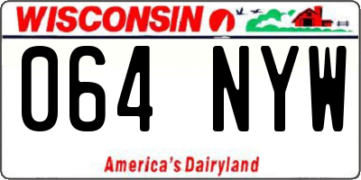 WI license plate 064NYW