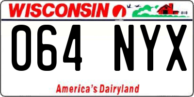 WI license plate 064NYX