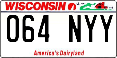 WI license plate 064NYY