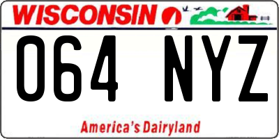 WI license plate 064NYZ