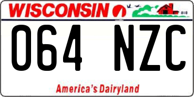 WI license plate 064NZC