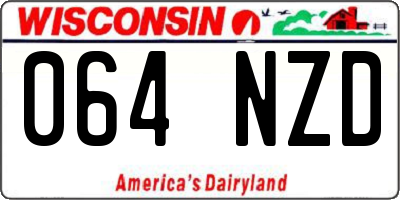 WI license plate 064NZD
