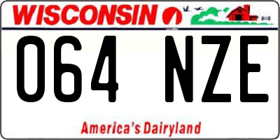 WI license plate 064NZE