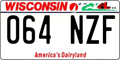 WI license plate 064NZF