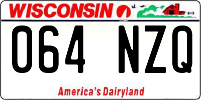 WI license plate 064NZQ