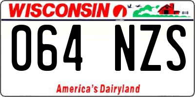 WI license plate 064NZS