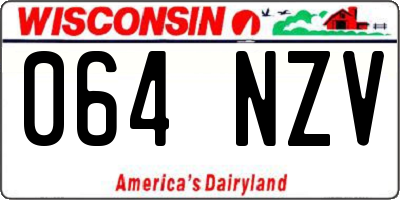 WI license plate 064NZV
