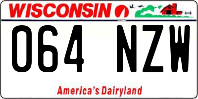 WI license plate 064NZW