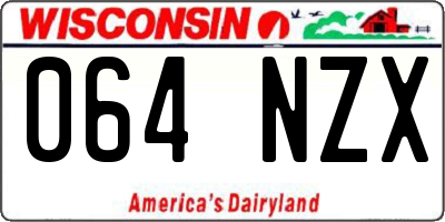 WI license plate 064NZX
