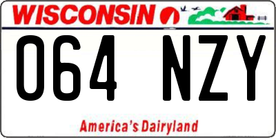WI license plate 064NZY