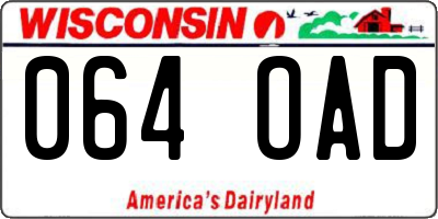 WI license plate 064OAD