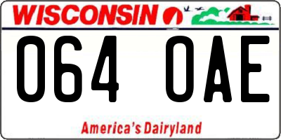 WI license plate 064OAE