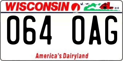 WI license plate 064OAG