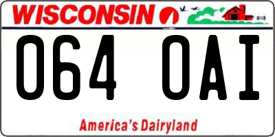 WI license plate 064OAI