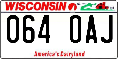WI license plate 064OAJ