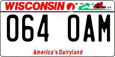 WI license plate 064OAM