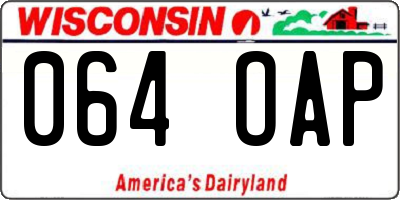 WI license plate 064OAP