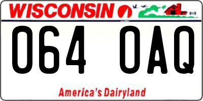 WI license plate 064OAQ