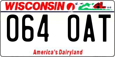 WI license plate 064OAT