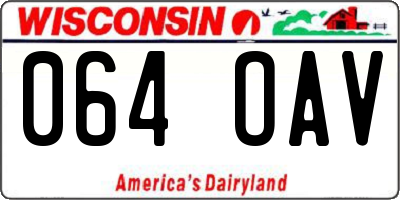 WI license plate 064OAV