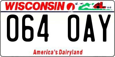 WI license plate 064OAY