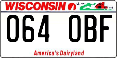 WI license plate 064OBF