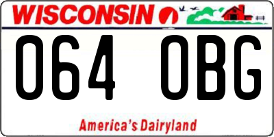 WI license plate 064OBG