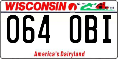 WI license plate 064OBI