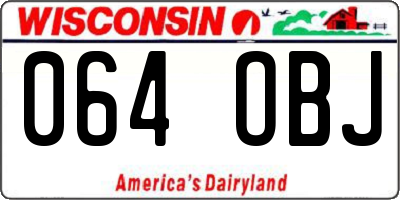WI license plate 064OBJ