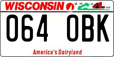 WI license plate 064OBK