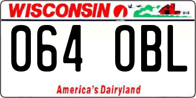 WI license plate 064OBL