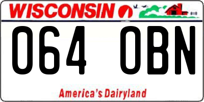 WI license plate 064OBN