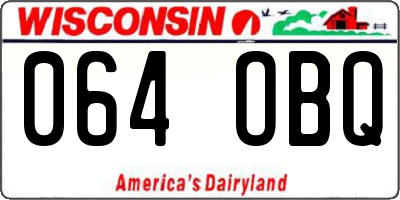 WI license plate 064OBQ
