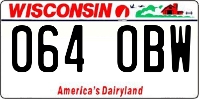 WI license plate 064OBW