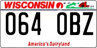 WI license plate 064OBZ