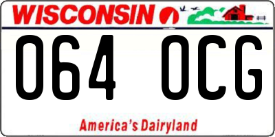 WI license plate 064OCG