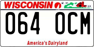 WI license plate 064OCM