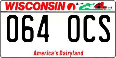 WI license plate 064OCS