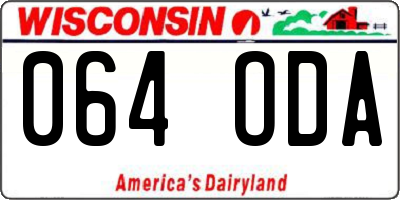 WI license plate 064ODA